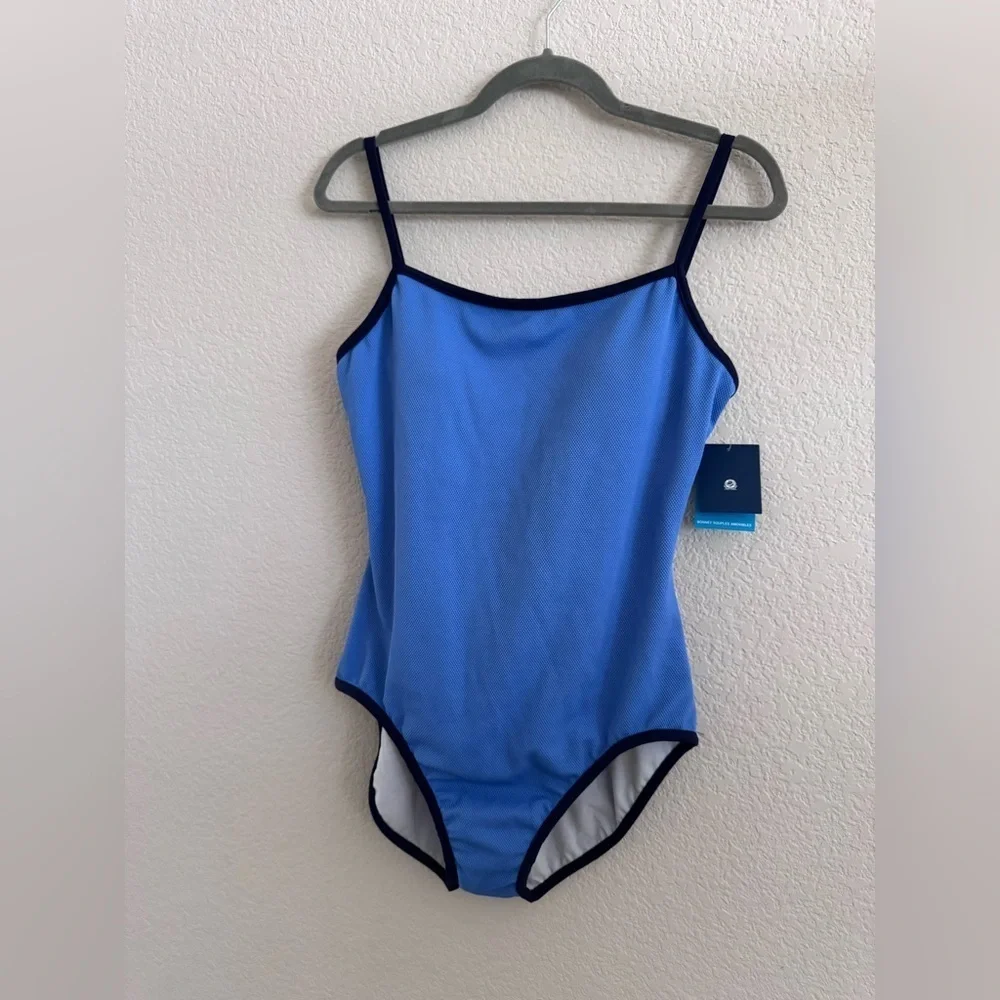 Jantzen One Piece Swimsuit Blue Removable Soft Cup Size 16